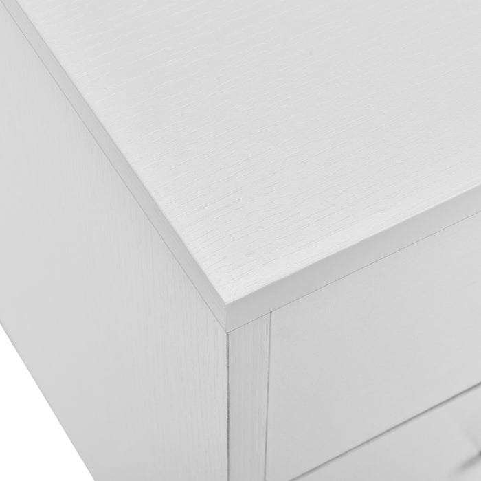 Comodino con 2 Cassetti 38 x 34 x 37 cm - Bianco [en.casa]