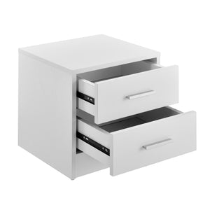 Comodino con 2 Cassetti 38 x 34 x 37 cm - Bianco [en.casa]