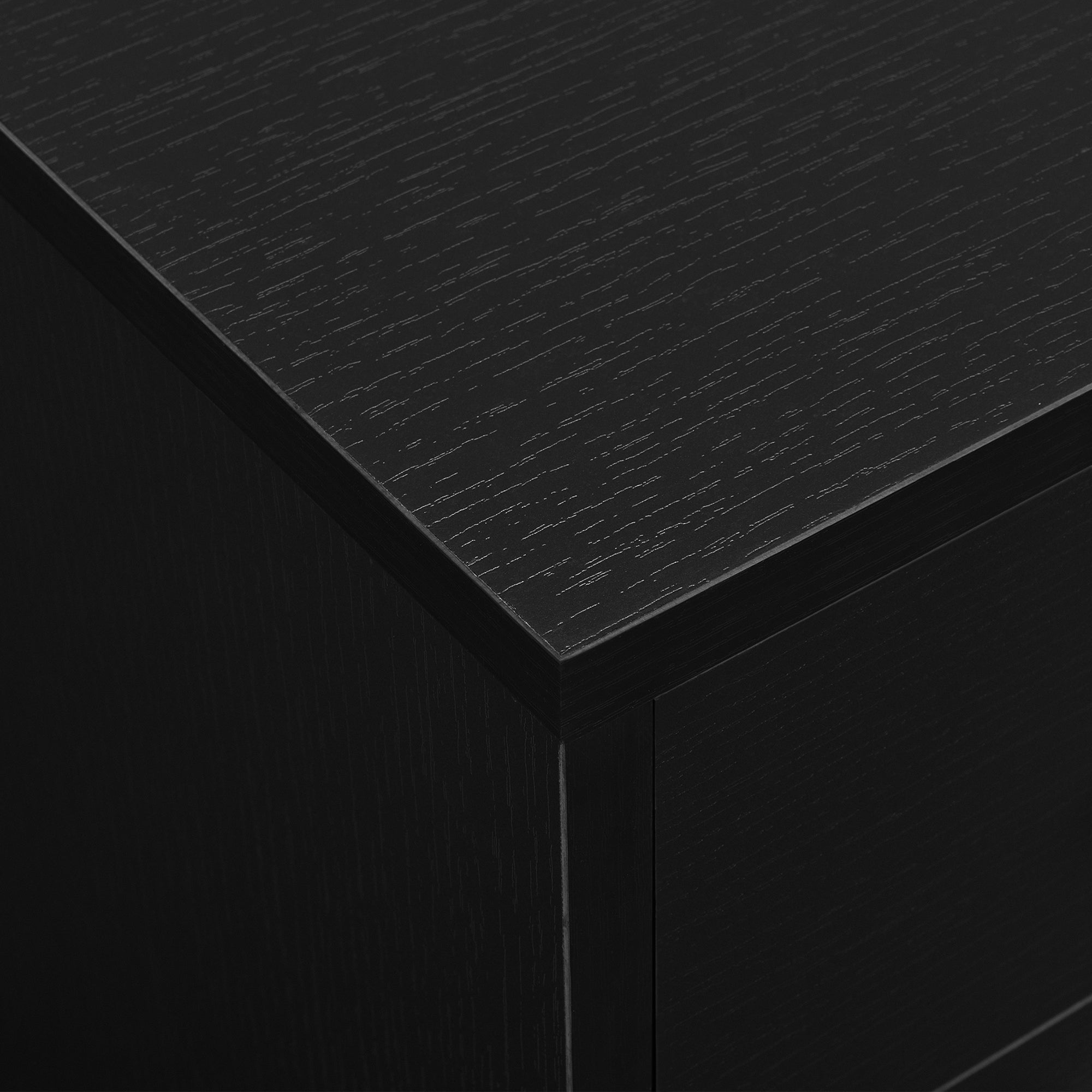 Comodino con 2 Cassetti 38 x 34 x 37 cm - Nero [en.casa]