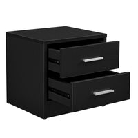 Comodino con 2 Cassetti 38 x 34 x 37 cm - Nero [en.casa]
