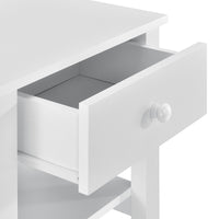 Comodino con Cassetto e Ripiano 40 x 30 x 42 cm Bianco [en.casa]