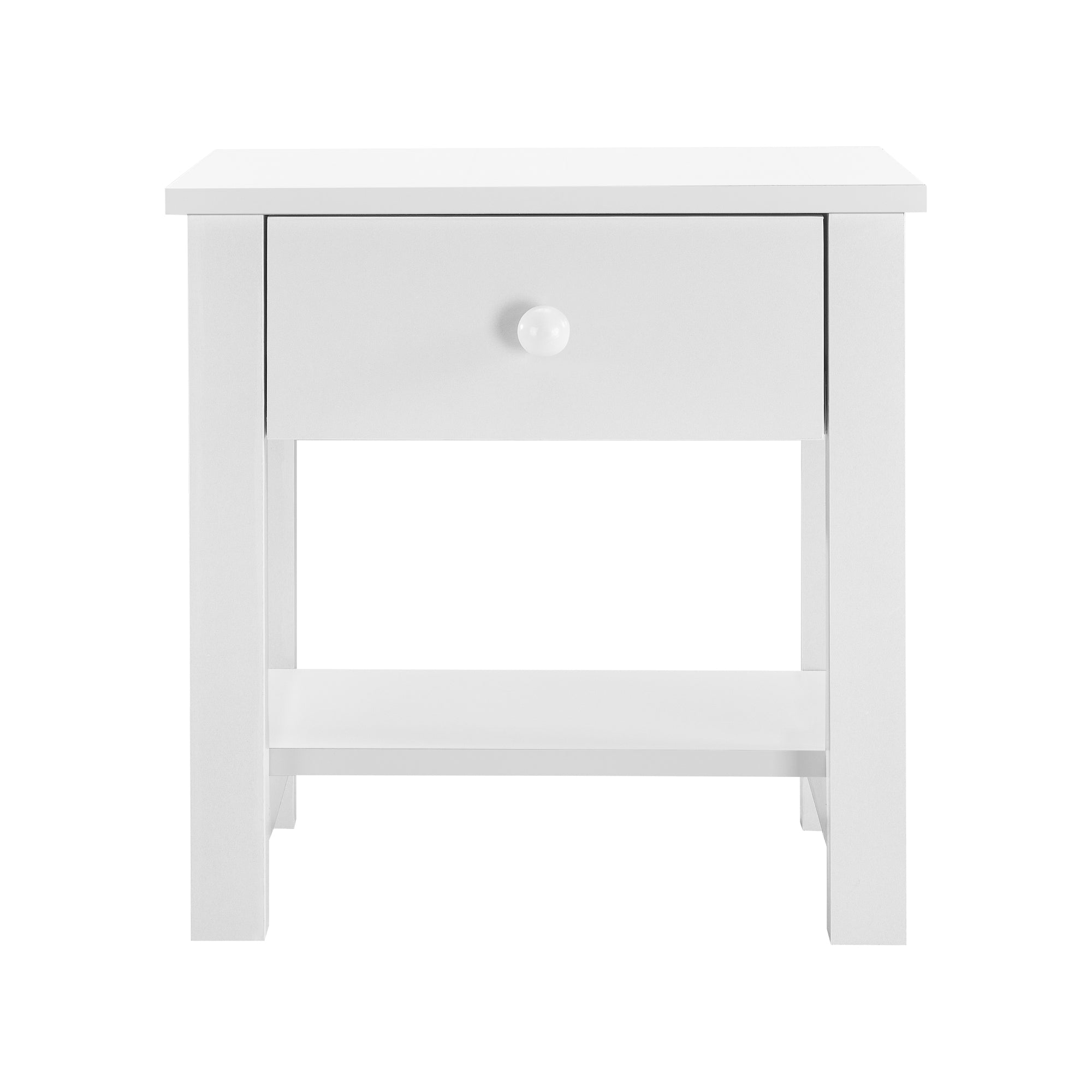 Comodino con Cassetto e Ripiano 40 x 30 x 42 cm Bianco [en.casa]