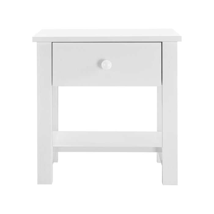 Comodino con Cassetto e Ripiano 40 x 30 x 42 cm Bianco [en.casa]
