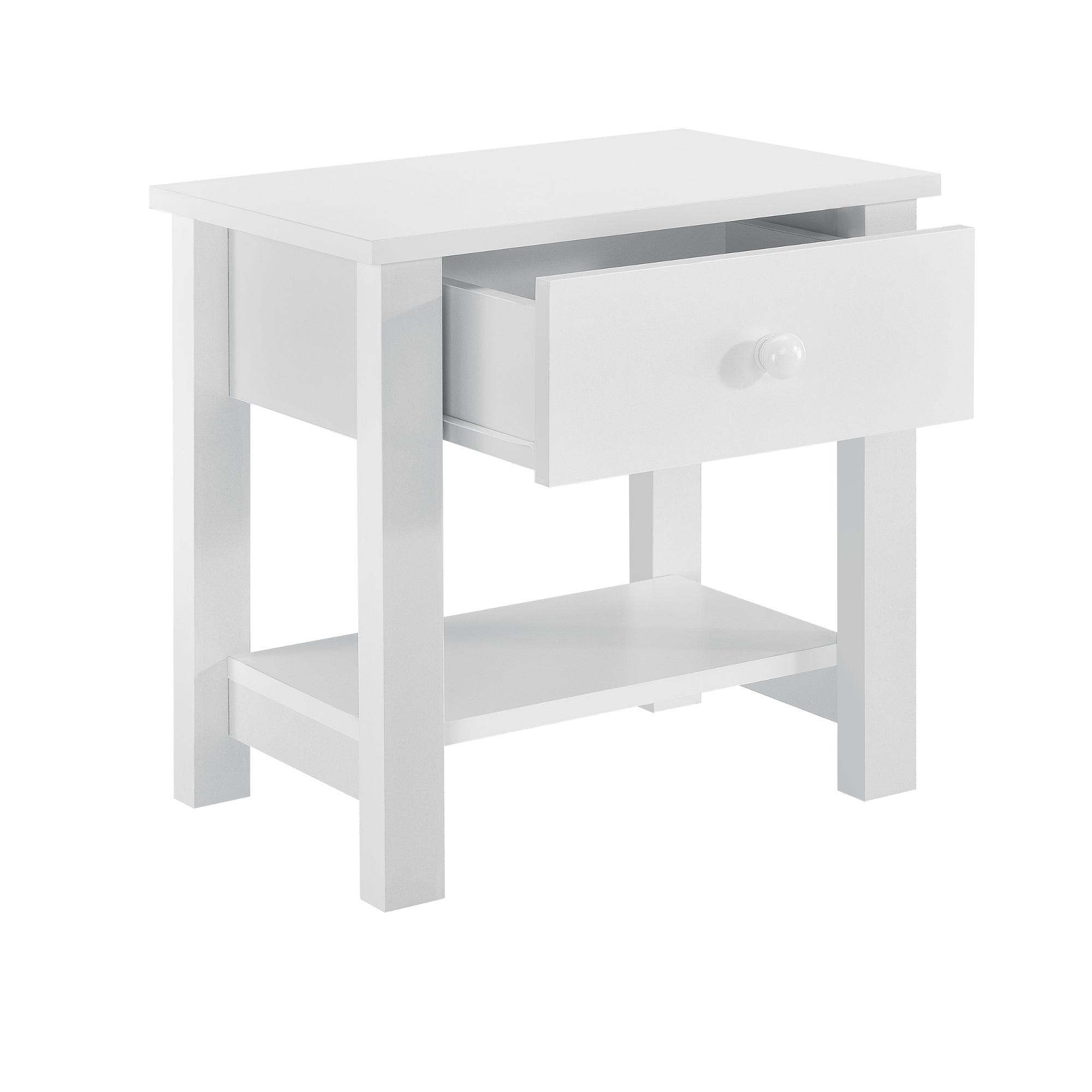 Comodino con Cassetto e Ripiano 40 x 30 x 42 cm Bianco [en.casa]