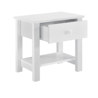 Comodino con Cassetto e Ripiano 40 x 30 x 42 cm Bianco [en.casa]