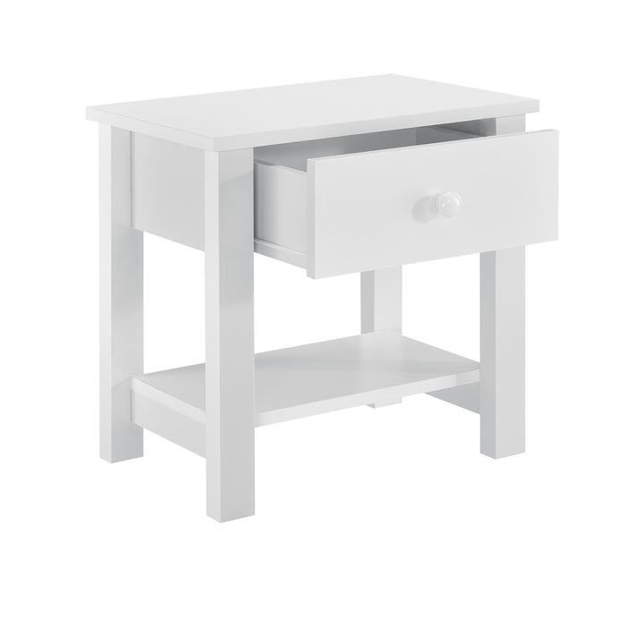 Comodino con Cassetto e Ripiano 40 x 30 x 42 cm Bianco [en.casa]