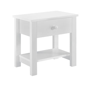 Comodino con Cassetto e Ripiano 40 x 30 x 42 cm Bianco [en.casa]