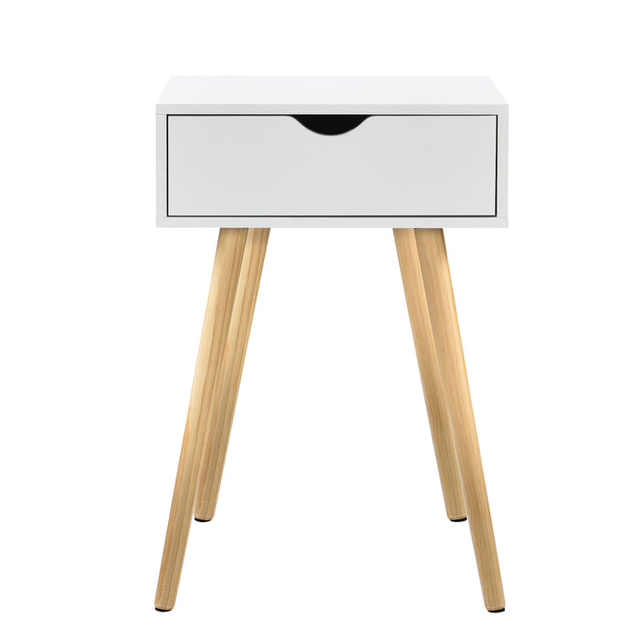 Comodino Tavolino Laterale Sörby con Cassetto - Bianco [en.casa]