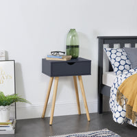 Comodino Tavolino Laterale Sörby con Cassetto - Grigio Scuro [en.casa]