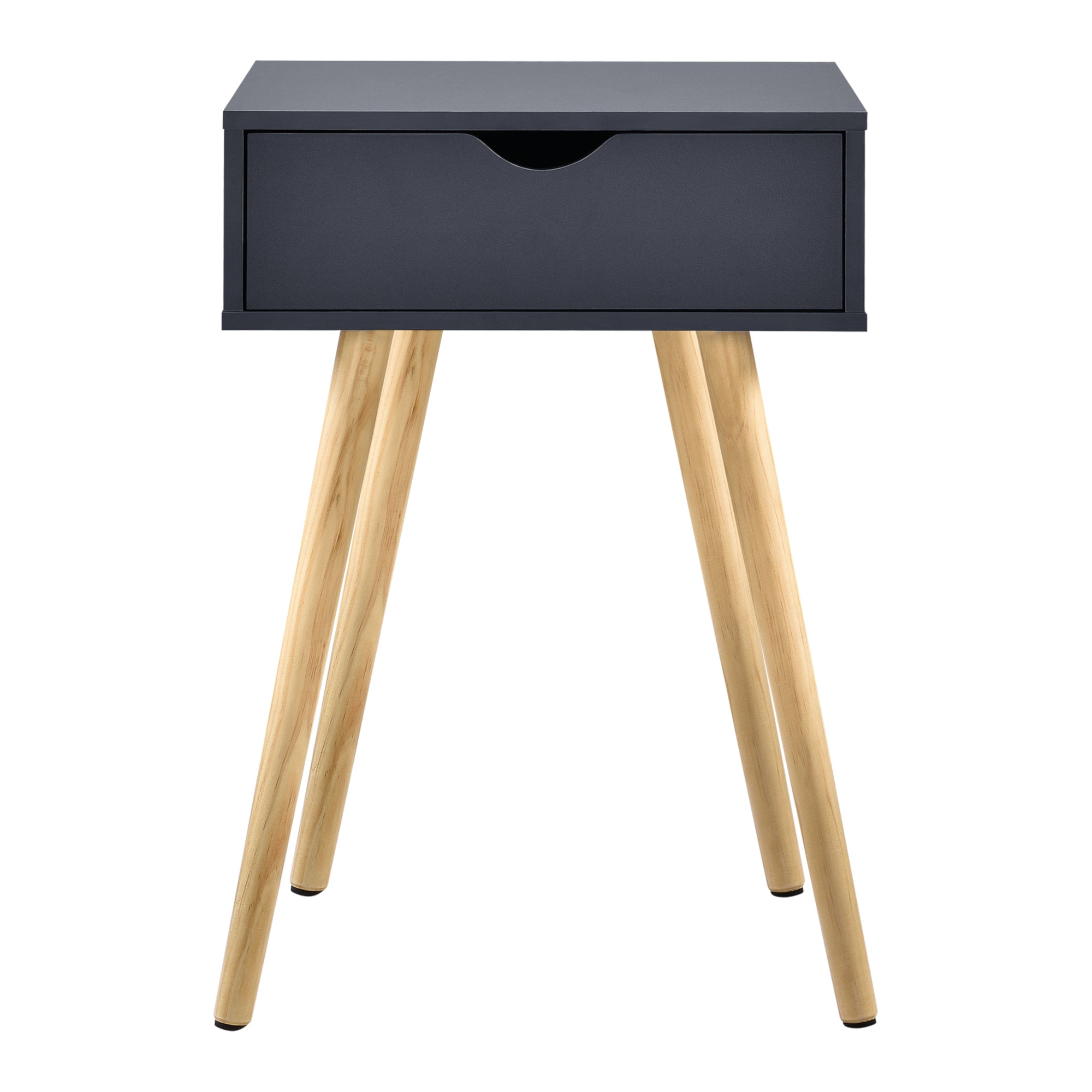 Comodino Tavolino Laterale Sörby con Cassetto - Grigio Scuro [en.casa]