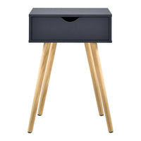 Comodino Tavolino Laterale Sörby con Cassetto - Grigio Scuro [en.casa]