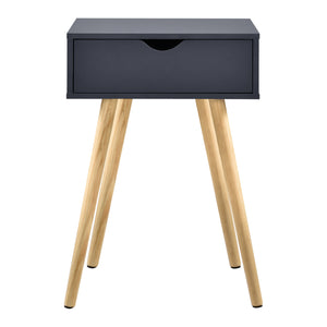 Comodino Tavolino Laterale Sörby con Cassetto - Grigio Scuro [en.casa]