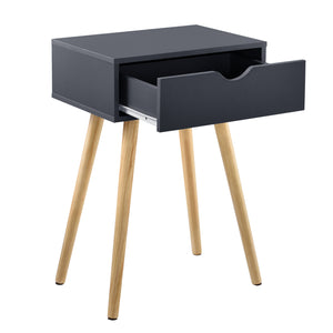 Comodino Tavolino Laterale Sörby con Cassetto - Grigio Scuro [en.casa]