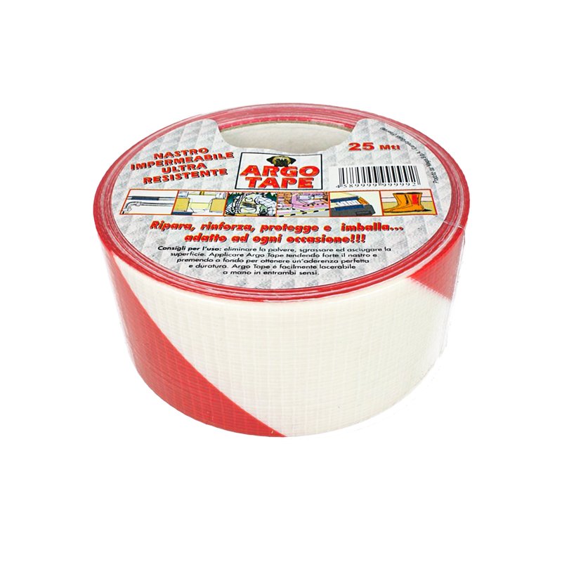 Nastri Antinfortunistici Striscia Di Sicurezza Telato Bianco e Rosso 50mm X 25mt Distanza di Cortesia Adesivo Segnaletica Da Pavimento Muro