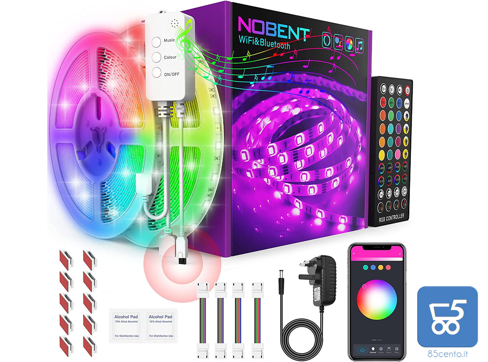 Nastri Led Lights 10 m Nobent Smart Compatibile con Amazon Echo Dot Google Home Alexa APP Controlled Music Sync RGB