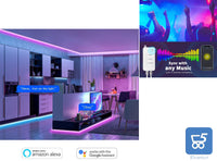 Nastri Led Lights 10 m Nobent Smart Compatibile con Amazon Echo Dot Google Home Alexa APP Controlled Music Sync RGB