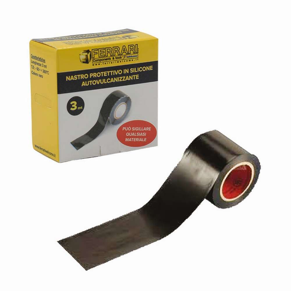 Nastro sigillante autovulcanizzante  nero lunghezza 3 mt. altezza 25 mm.