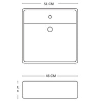 Lavabo d'appoggio ceramica bianco lavandino lavello arredo bagno 2 misure *** misure 51x46x16 cm, confezione 1
