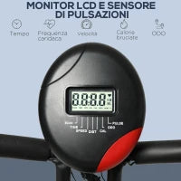 Cyclette Professionale con Resistenza e Altezza Regolabile, in Acciaio e PP, 41x86x112 cm, Nera