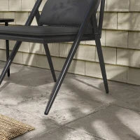 Salotto da Giardino per 2 Persone da 3 Pezzi, 2 Poltrone con Cuscini e Tavolino con Piano in Vetro Temperato, Struttura in Alluminio, Grigio