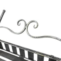 Fioriera da Balcone a 3 Ripiani con 2 Ruote, Porta Piante per Giardino in Metallo 53x39x78cm Nero