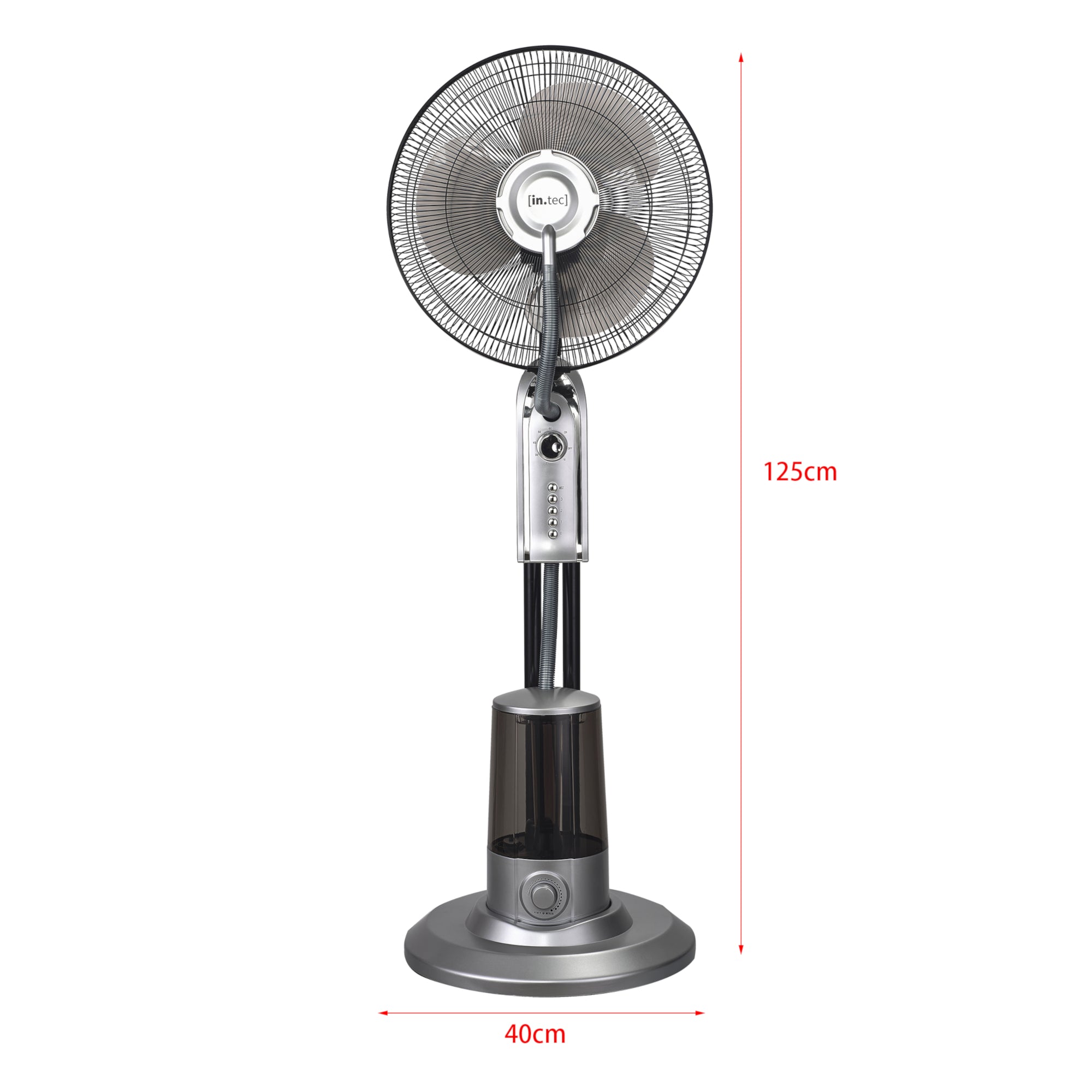 Ventilatore a Piantana con Nebulizzatore Regolabile - 3 Velocitá, Modalitá Oscillazione, Testa Inclinabile - Motore 75W