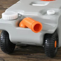 Serbatoio d'Acqua Portatile da 75 Litri con Indicatore di Livello, 3 Ruote e Maniglia per Campeggio, Grigio