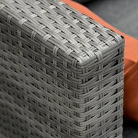 Mobili da Giardino Set 3 Pezzi in Rattan PE con 2 Divani e Tavolino da Caffè, Grigio