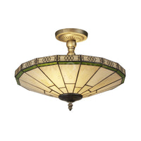 New York 2Lt Semi-Flush - Ottone e vetro colorato