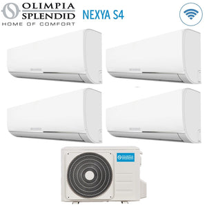 Climatizzatore Condizionatore Olimpia Splendid Quadri Split Inverter serie NEXYA S4 12+12+12+12 con OS-CEMEH42EI R-32 Wi-Fi Integrato 12000+12000+12000+12000
