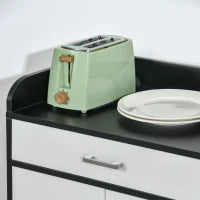 Mobiletto da Cucina Moderno in MDF con 2 Armadietti, 1 Cassetto e Ripiani Regolabili, 90x40x90 cm