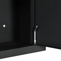 kleankin Armadietto Medicinali con 3 Mensole e Blocco con Chiavi in Acciaio, 30x14x46cm, Nero