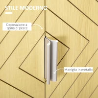 Credenza Moderna in Legno, Mobiletto Multiuso con Ripiani per Soggiorno, Camera o Ingresso con 2 Antine e Mensola Regolabile, 60x40x80cm