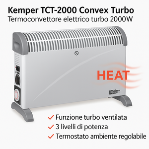 Kemper tct-2000 convex turbo termoconvettore elettrico 2000w