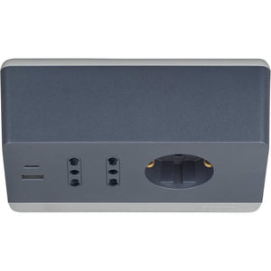 Bticino multipresa da scrivania con usb e presa schuko *** colore grigio, confezione 1