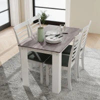 Tavolo da Pranzo Moderno in Legno per 4-6 Persone, 120x69x75cm, Grigio e Bianco