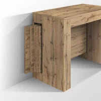 PAZZO DESIGN Tavolo Consolle Allungabile con porta prolunghe, Rovere Rustico, Made in Italy, da 45 a 300 cm