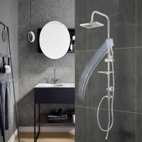 Colonna doccia attrezzata luna ottone cromato soffione e doccetta quadrati *** materiale staffe a parete abs, pezzi 1