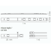 Striscia led 1,5 watt adesiva controllo touch rgb attacco usb