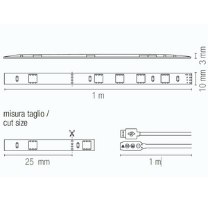 Striscia led 1,5 watt adesiva controllo touch rgb attacco usb