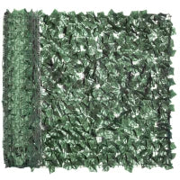 Rotolo di Siepe Artificiale per Balcone e Giardino in PE Anti-UV, Siepe Finta con Foglie Verde Scuro 300x100cm