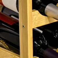 Scaffale Portabottiglie Vino a 4 Livelli per 16 Bottiglie in Legno di Bambù, 43x23.5x38cm