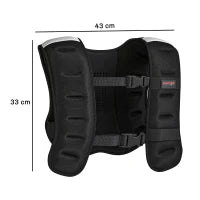 Gilet zavorrato da 5 kg in neoprene traspirante, con cinghie regolabili e bande riflettenti, 43 x 33 cm, Nero