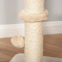 Albero Tiragraffi per Gatti fino a 5kg con Cuccia e Rivestimento in Peluche 48x40x100cm Beige
