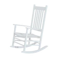 Sedia a Dondolo da Giardino in Legno di Pioppo Bianco, Impermeabile e Anti-UV, 69 x 86 x 115 cm, Max. 160 kg