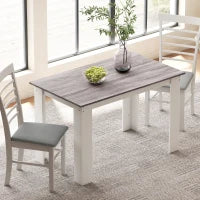 Tavolo da Pranzo Moderno in Legno per 4-6 Persone, 120x69x75cm, Grigio e Bianco