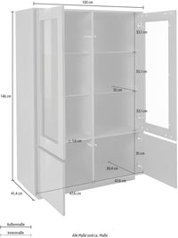 Credenza moderna alta con vetrina 100cm cucina soggiorno antracite Syfe Report