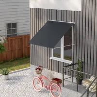 Tenda da Sole a Bracci con Apertura Manuale, Inclinazione e Protezione UV30+, 150x120 cm, Grigio