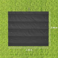 Copertura per Gazebo Pergola con 8 Fori di Drenaggio, in Poliestere UV30+, 286x245 cm, Grigio Scuro