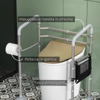 Supporto Water con Braccioli Regolabile in Altezza e Larghezza con 2 Piedini a Ventosa